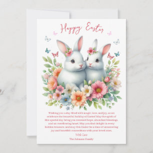 Watercolor Easter Bunny Personalised Holiday Card