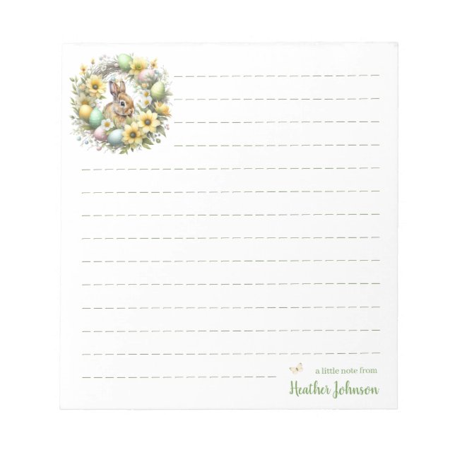 Watercolor Easter Bunny Personalised Notepad (Front)
