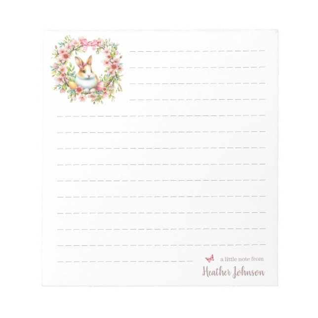 Watercolor Easter Bunny Personalised Notepad (Front)