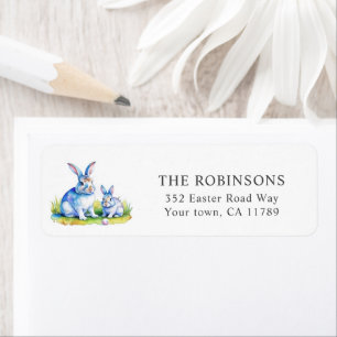 Watercolor Easter Bunny Return Address