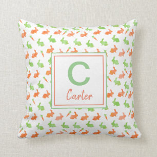 Watercolor Easter Bunny Silhouette Personalised Cushion