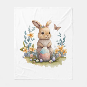 Watercolor Easter bunny soft blanket
