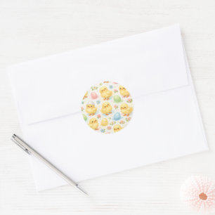 Watercolor Easter Chick & Egg Party Favor Stickers
