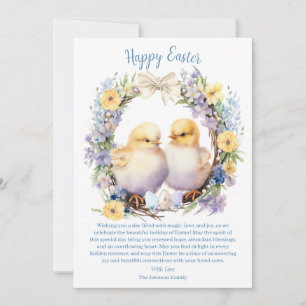 Watercolor Easter Chick Personalised Holiday Card