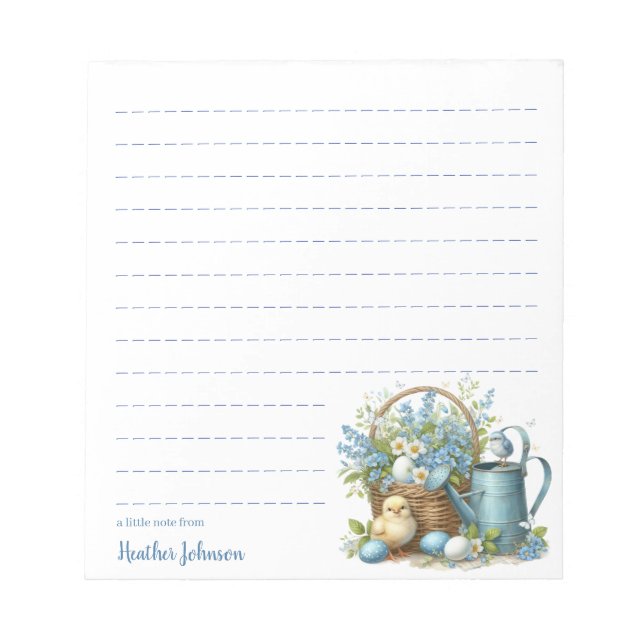 Watercolor Easter Chick Personalised Notepad (Front)