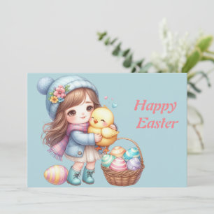 watercolor easter egg holiday card