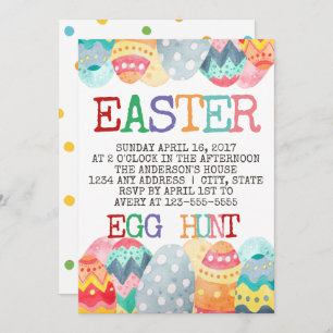 Watercolor Easter Egg Hunt Invitation