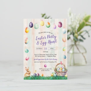 Watercolor Easter Egg Hunt Party Invitation