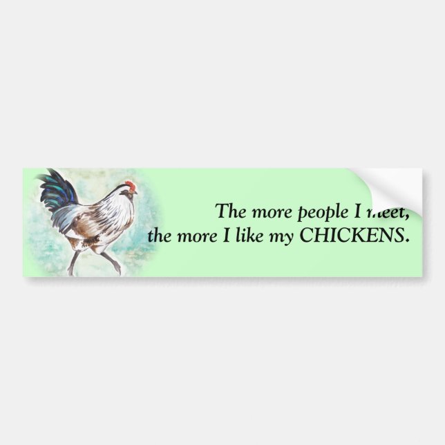 Watercolor Easter Egger Rooster Bumper Sticker (Front)
