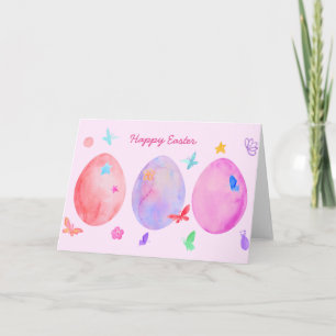 Watercolor Easter Eggs Greeting Card