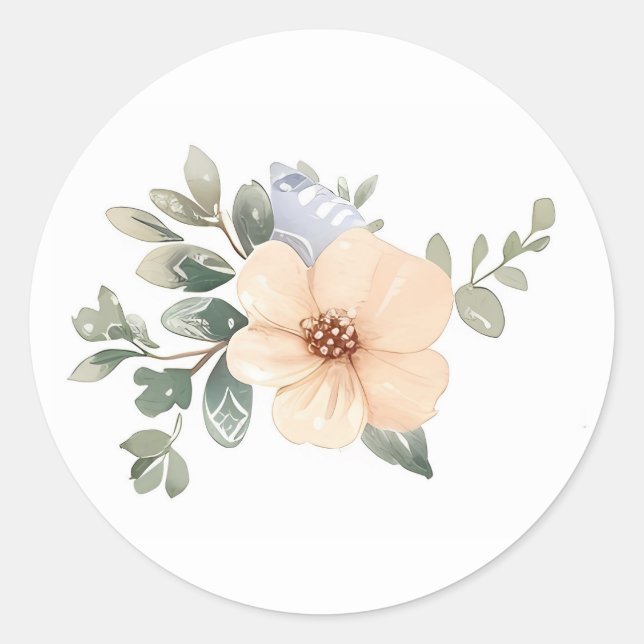 Watercolor Easter Flowers Classic Round Sticker (Front)