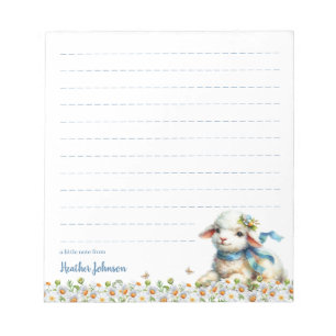 Watercolor Easter Lamb Personalised Notepad
