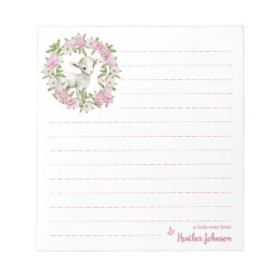 Watercolor Easter Lamb Personalised Notepad