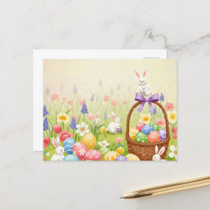 watercolor Easter postcard