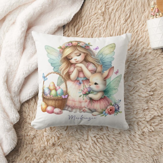 Watercolor Easter Spring Fairy Cushion (Blanket)