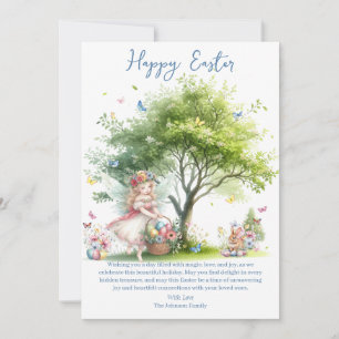 Watercolor Easter Spring Fairy Holiday Card