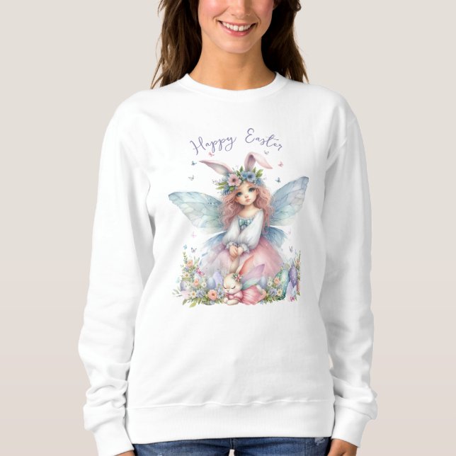Watercolor Easter Spring Fairy Sweatshirt (Front)