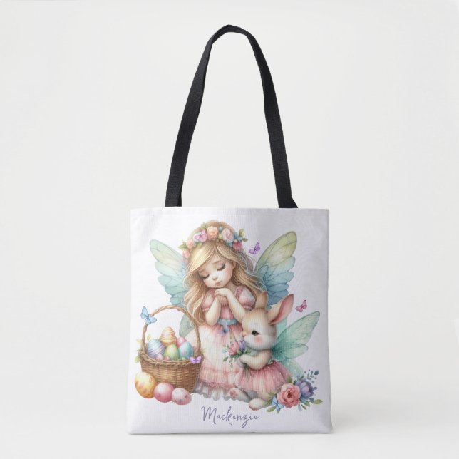 Watercolor Easter Spring Fairy Tote Bag (Front)