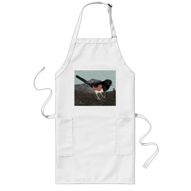 Watercolor Eastern Towhee Apron (Front)