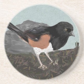 Watercolor Eastern Towhee Coaster