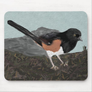 Watercolor Eastern Towhee Mousepad