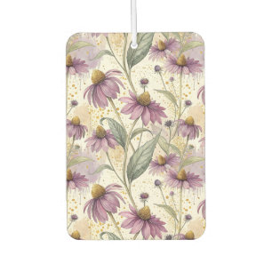 Watercolor Echinacea Purple & Gold Car Air Freshener