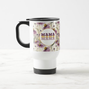 Watercolor Echinacea Purple & Gold Travel Mug