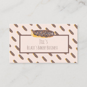 Watercolor Eclair Doughnuts Hand Painted Bakery  Business Card