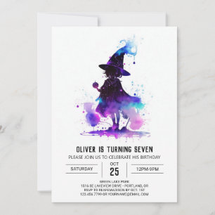 Watercolor Editable Wizard Birthday Invitation