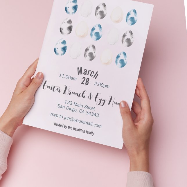 Watercolor Egg Easter Brunch & Egg Hunt Invitation (Creator Uploaded)