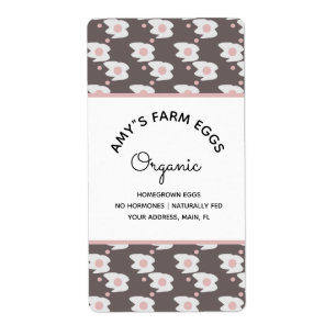 Watercolor Egg Farm Eggs Pattern Business Label