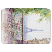 Watercolor Eifel Tower Paris French Cafe iPad Air Cover (Horizontal)
