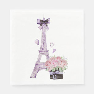 Watercolor Eiffel Tower Napkin