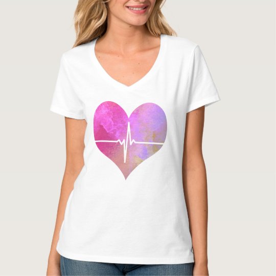 Watercolor EKG Heart T-Shirt