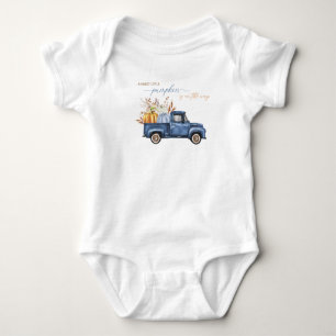 Watercolor Elegant a sweet little pumpkin is on th Baby Bodysuit