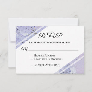 *~* Watercolor Elegant Abstract Glitter Wedding RSVP Card
