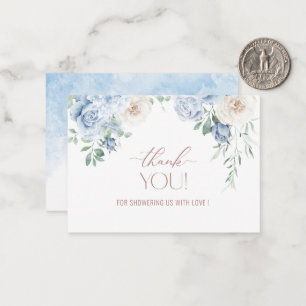 Watercolor Elegant Baby in Bloom Baby Shower Thank Card