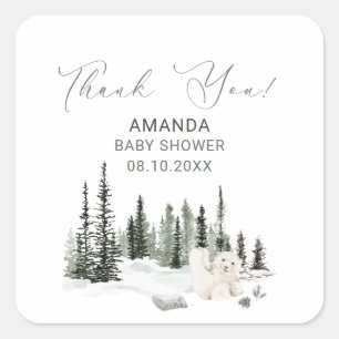 Watercolor Elegant Baby it is cold outside  Baby S Square Sticker