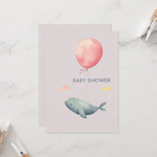 Watercolor Elegant Baby Shower Girl Invitation