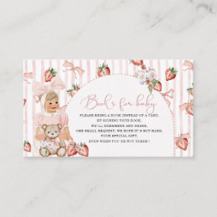 Watercolor elegant baby shower strawberry daisy enclosure card