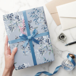 Watercolor Elegant Blueberry Wrapping Paper