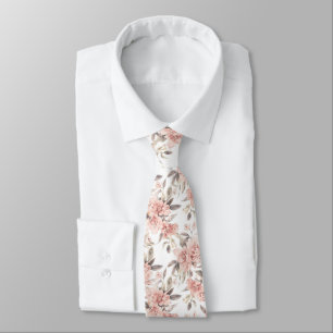 Watercolor Elegant Blush Pink Gum Eucalyptus Tie