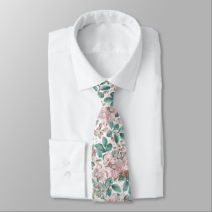 Watercolor Elegant Blush Pink Gum Eucalyptus Tie