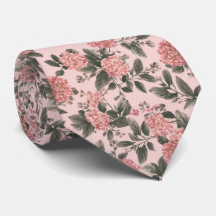 Watercolor Elegant Blush Pink Gum Eucalyptus       Tie