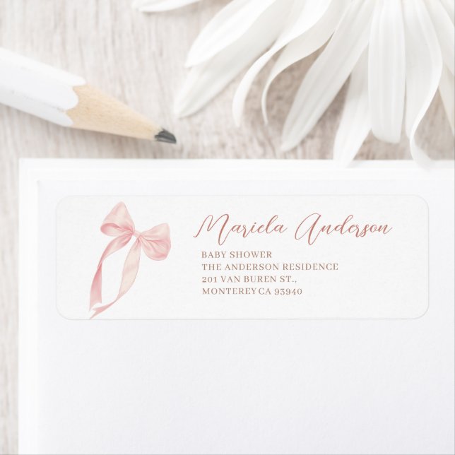 Watercolor Elegant Bow Ribbon  baby shower (Insitu)