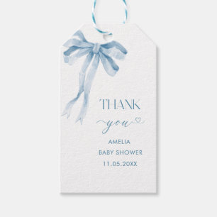 Watercolor Elegant Bow Ribbon Baby Shower Gift Tags