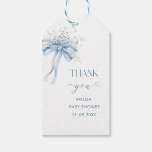 Watercolor Elegant Bow Ribbon Baby Shower Gift Tags