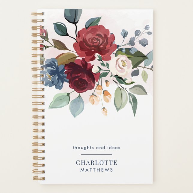 Watercolor Elegant Floral Foliage Planner (Front)
