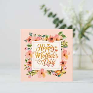 Watercolor Elegant Floral Happy Mother’s Day Card