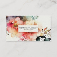Watercolor Elegant Floral Modern Interior Designer